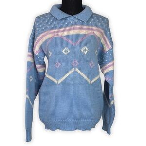 Norsewear‎ Pure New Wool Grandmacore Collared Vintage Sweater Size Large